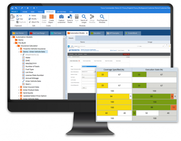 Tricentis-Tosca-interface livraison continue Le nouveau tableau de bord