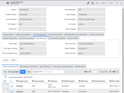 ITSM Connector for SAP screenshot
